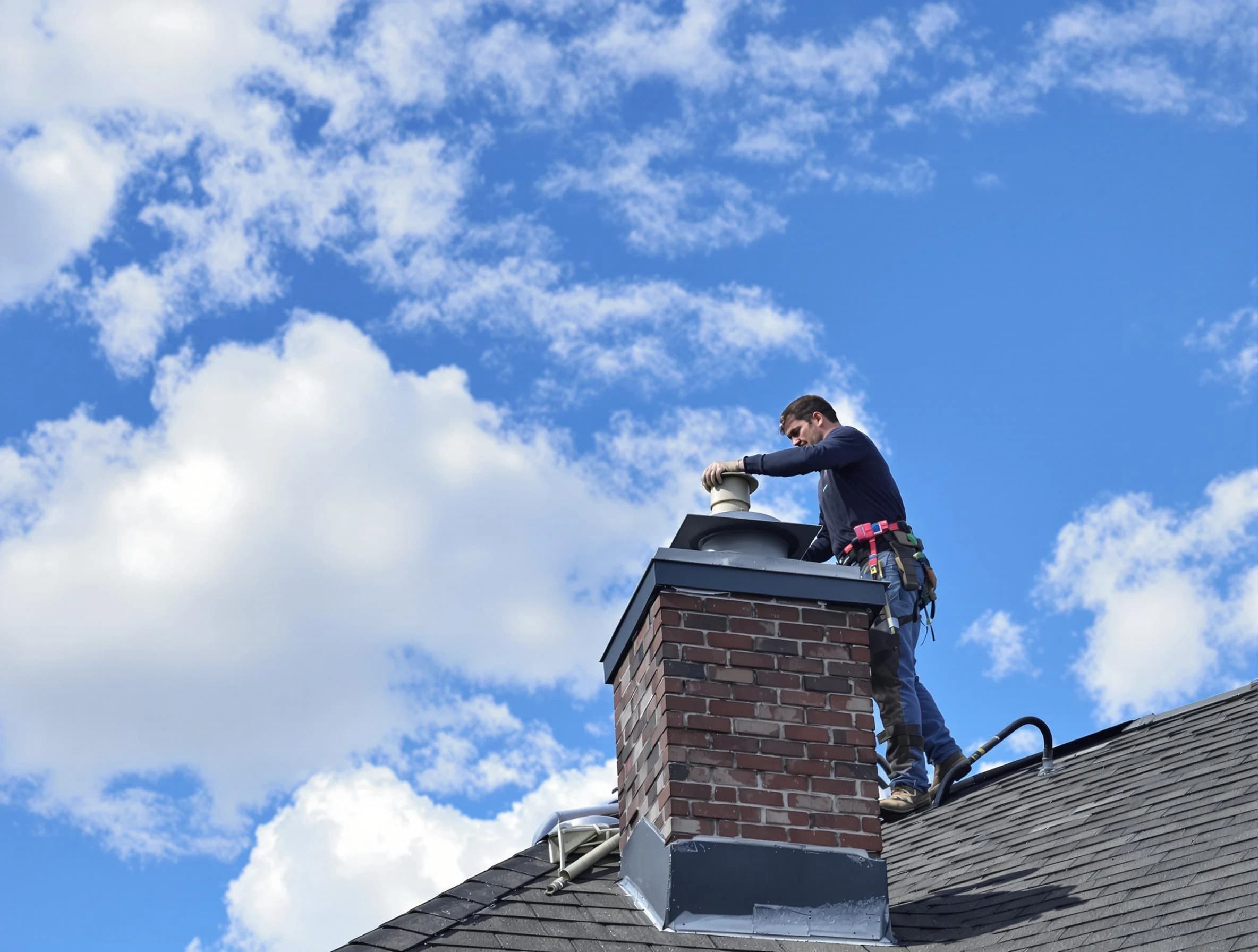 Heber Chimney Sweep installing a sturdy chimney cap in Heber, UT