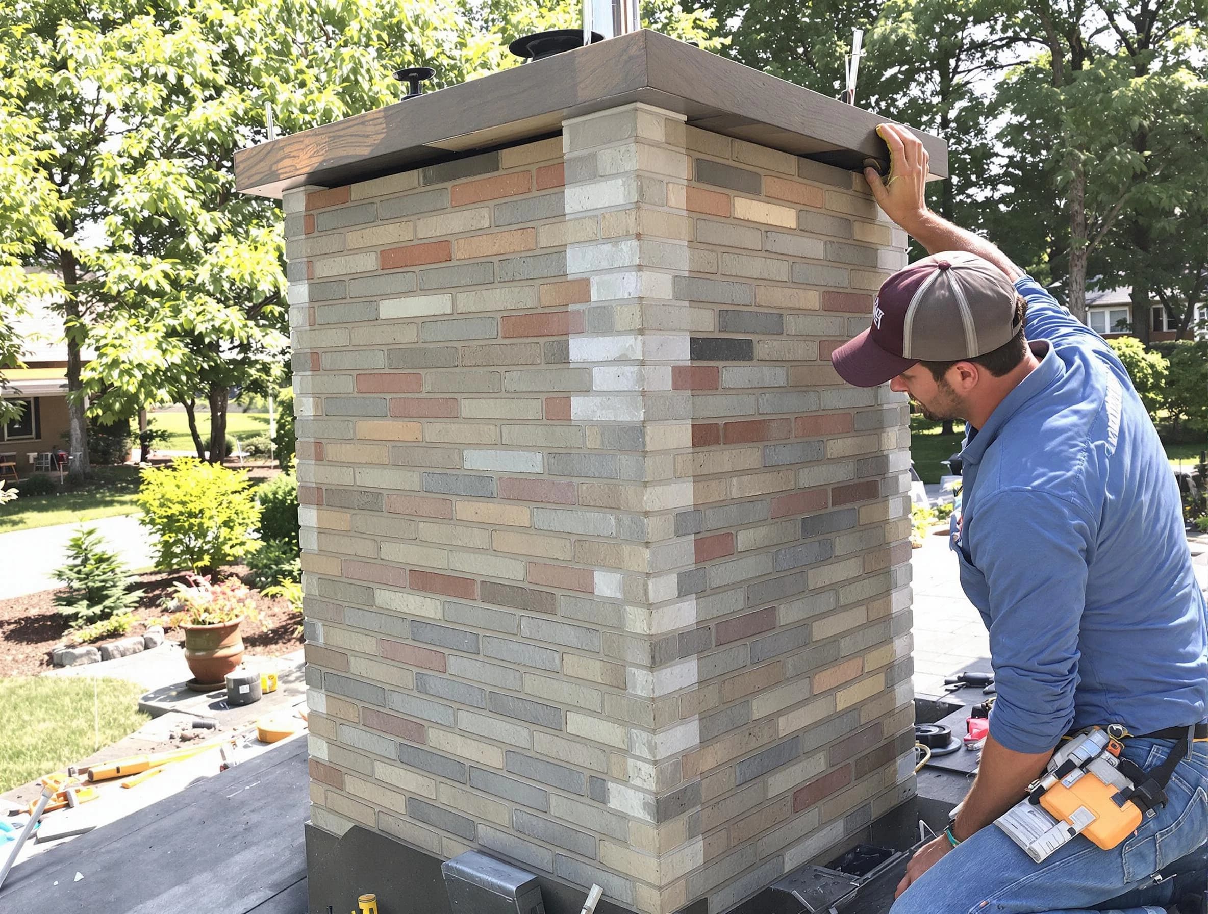 Heber Chimney Sweep completing a modern chimney remodel in Heber, UT