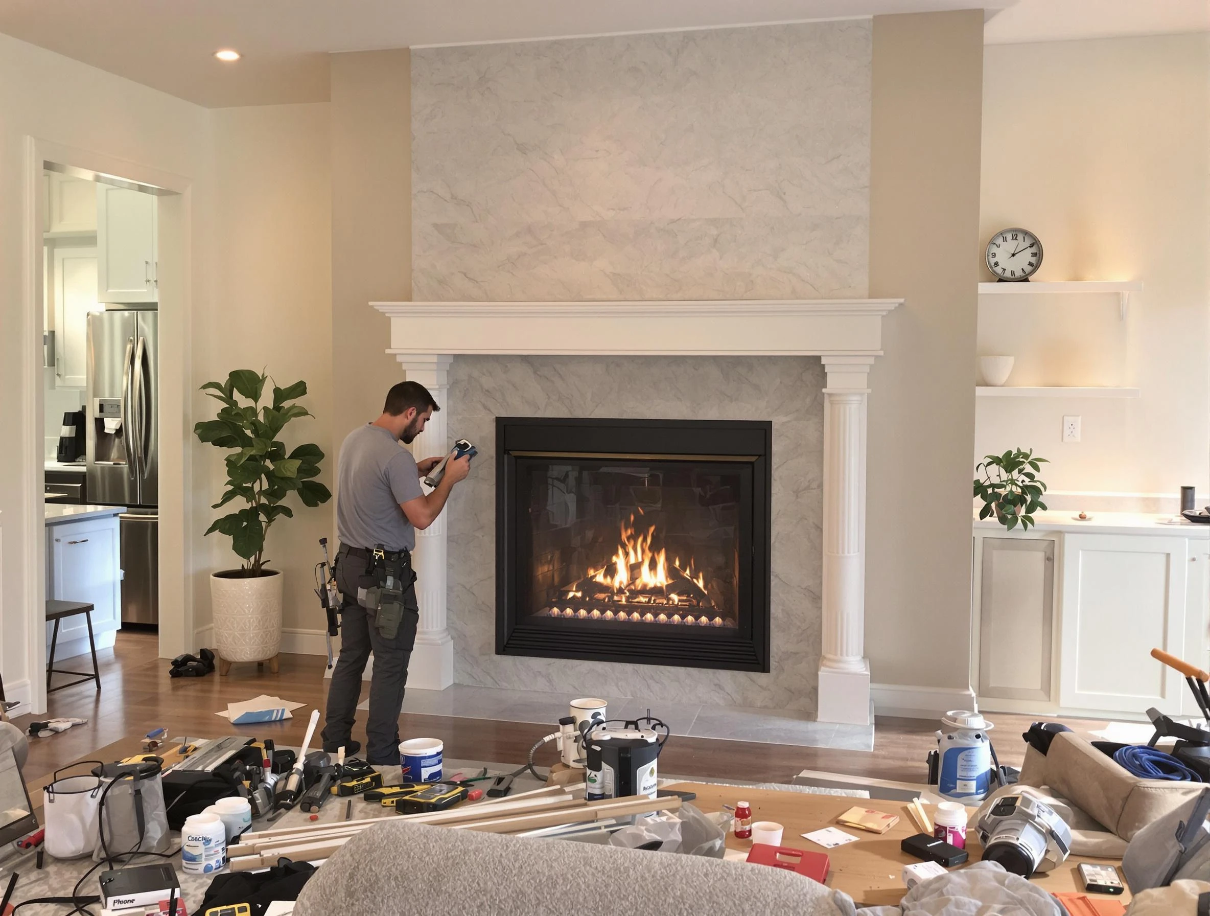 Newly installed fireplace by Heber Chimney Sweep in Heber, UT