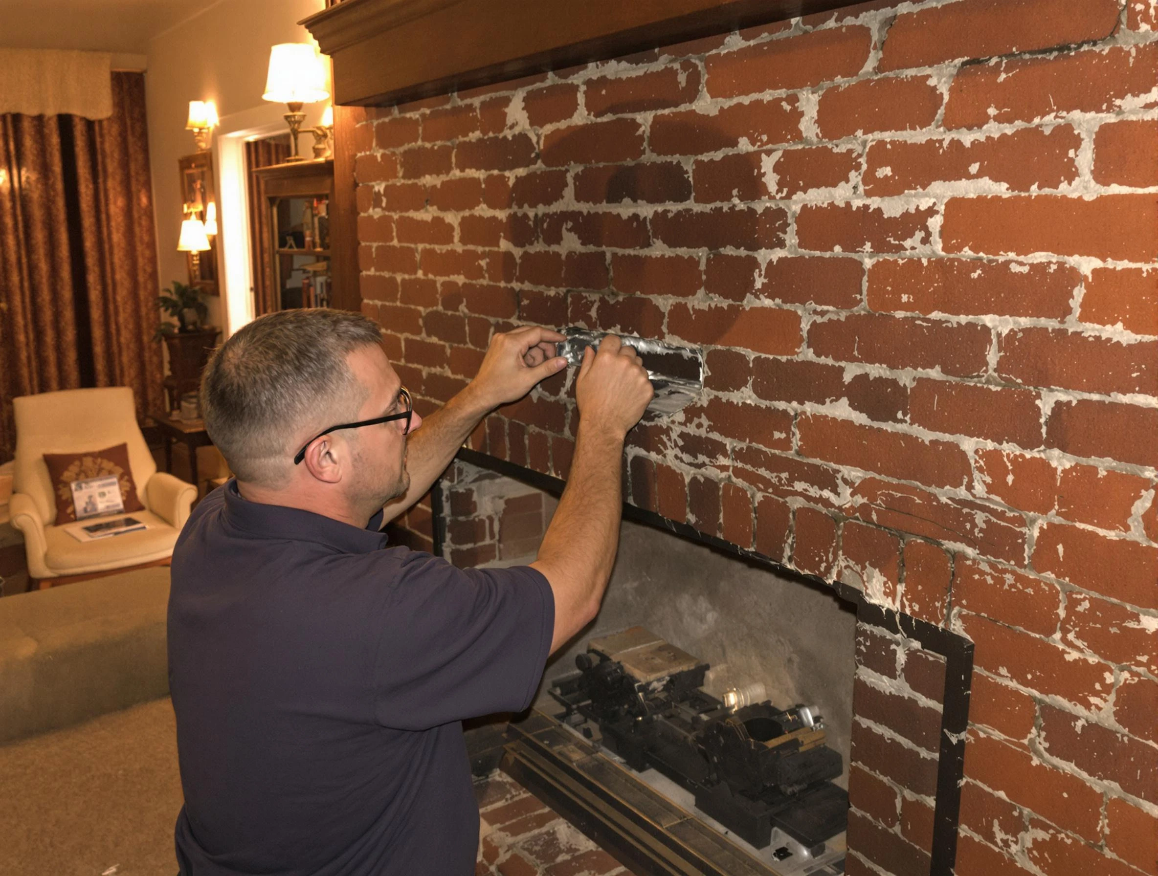 Heber Chimney Sweep expert fixing a fireplace in Heber, UT